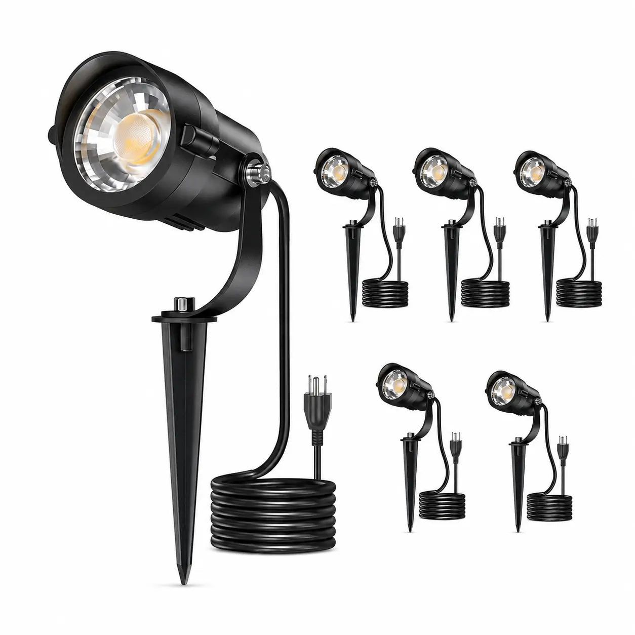12W Plug-in LED Landscape Spotlights, IP65 Waterproof, 2 Pack