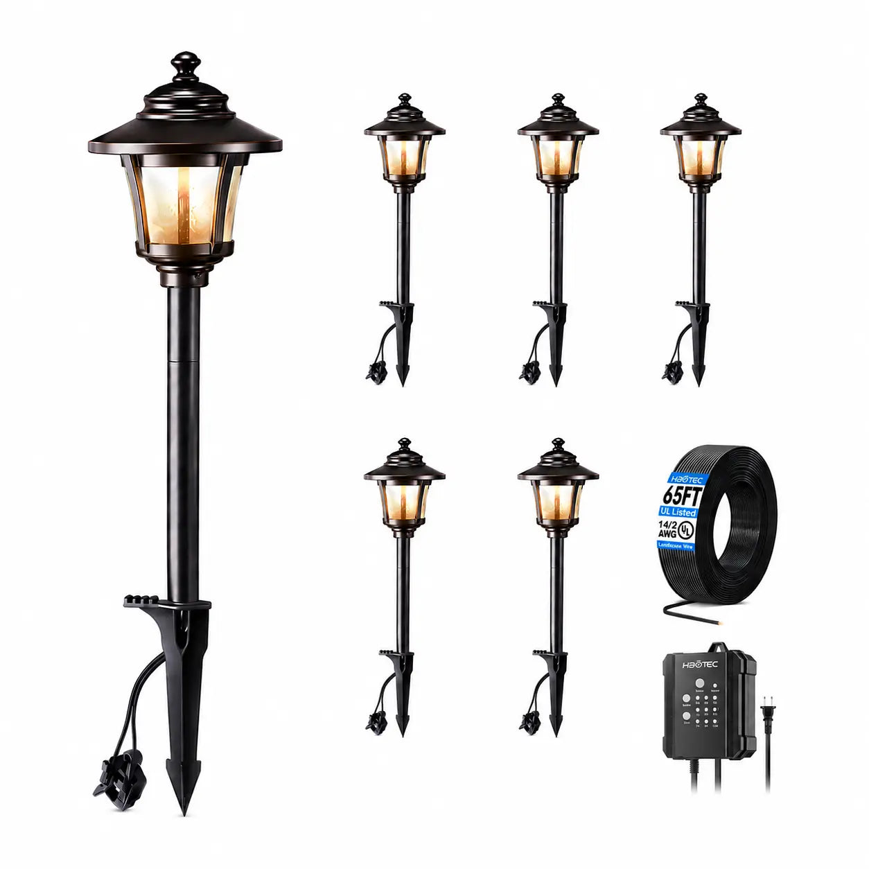 Low Voltage Pathway Lighting Kit, 3W LED with Transformer & Wire