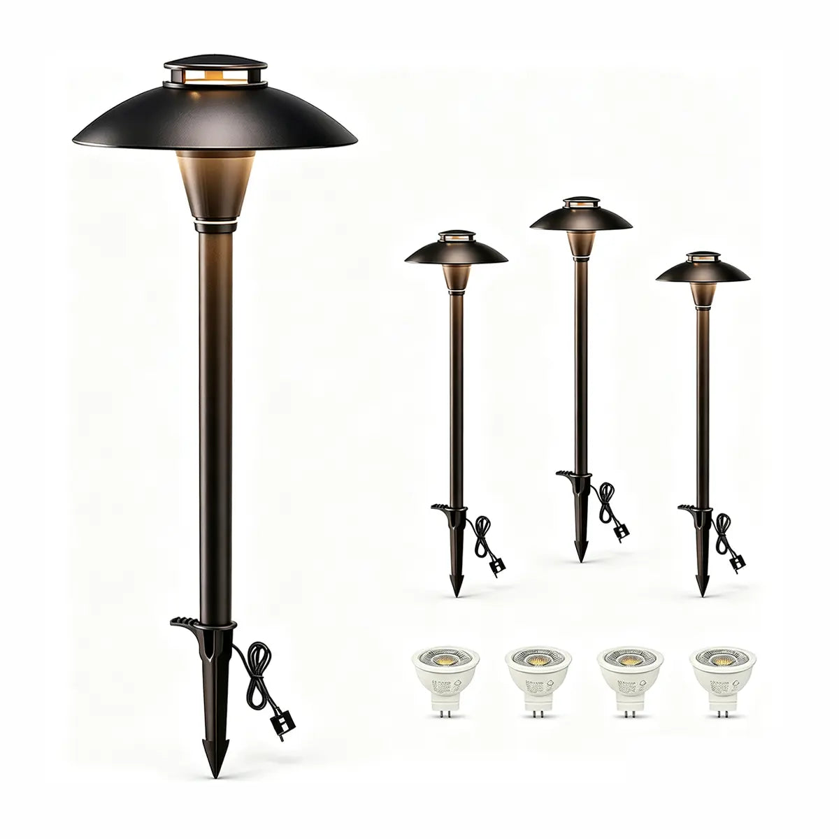 Low Voltage Pathway Lights with Replaceable MR11 LED Bulbs