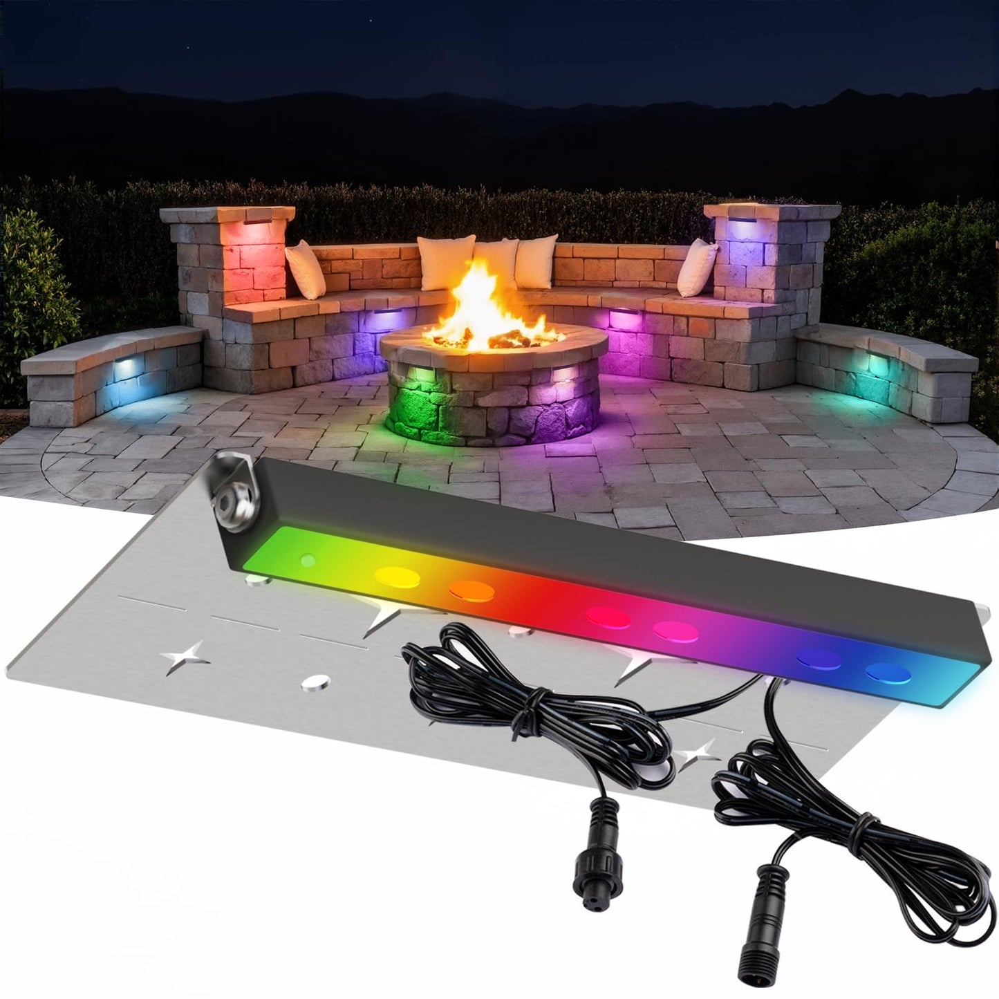 HIBOITEC Stützmauerleuchten Niedervolt 7 Zoll zur Auswahl LED Hardscape Beleuchtung IP67 Wasserdicht für Außenbereich, Terrasse, Wege, Treppen, Landschaftsstufen AC/DC 12-24V 2700K Warmweiß 1 Stück