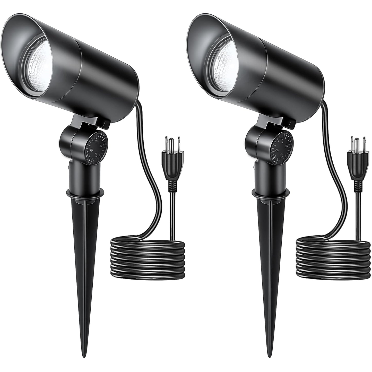 HIBOITEC Lot de 1 Projecteur LED d'extérieur 30W 120V 3000LM 5000K Éclairage Paysager Étanche pour Mât de Drapeau Arbre Statue, Cordon de 1,8 m avec Fiche, Blanc Lumière du Jour