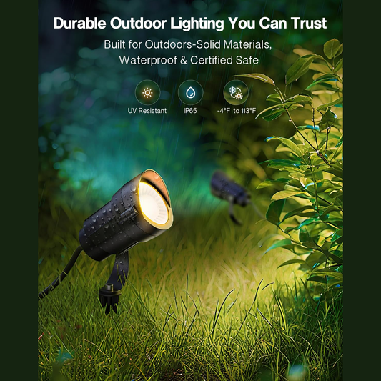 HIBOITEC Low Voltage Landscape Lighting 12W with Connectors 200W Transformer Photocell Sensor and Timer Spotlights Landscape Lights Kit IP65 Waterproof 2900K for House Yard Trees