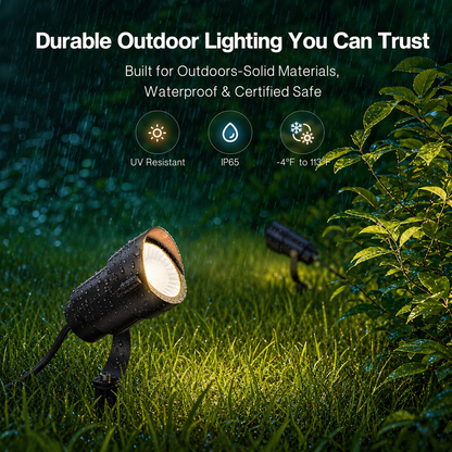 HIBOITEC Projecteurs extérieurs 12W 110V à 120V Éclairage paysager Spot étanche avec câble de 1,5m et prise à 3 broches, Lampes de jardin à brancher pour décorations de cour et de jardin 2900K, Blanc chaud
