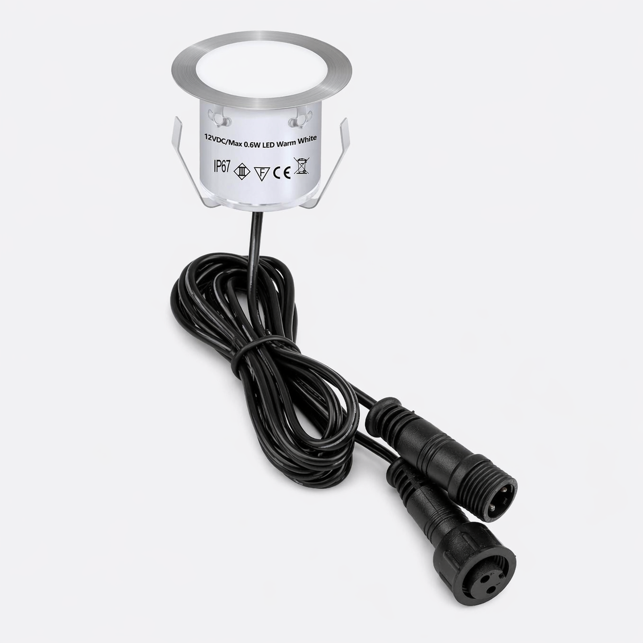 HIBOITEC Einbau-LED-Deckleuchten-Set (16 Stück) 12V Niedervolt Landschaftsbeleuchtung IP67 Wasserdichte Außenstufen-Treppenlichter Deckbeleuchtung für Gartenstufen, Treppen, Terrassenboden-Dekoration, Weiß