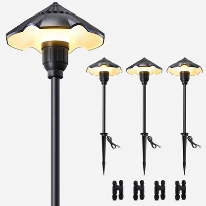 HIBOITEC Low Voltage Pathway Lights Wired 3W 12-24V 180LM 2900K LED Landscape Path Lighting Outdoor Waterproof Aluminum Landscape Lights for Yard Walkway Garden