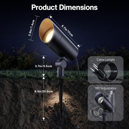 HIBOITEC Lot de 1 Projecteur LED Extérieur 30W 120V avec Fiche, Lumière pour Mât de Drapeau 3000LM 3000K Blanc Chaud, Projecteur Paysager Étanche pour Cour Jardin Arbre Statue, Câble de 1,8 m avec Fiche, Blanc Chaud
