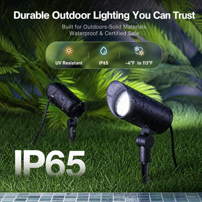 HIBOITEC 30W Spot Lights Outdoor Dusk to Dawn 120V Plug in Flag Pole Light 3000LM 5000K LED Waterproof Landscape Spotlight for Yard Garden Tree Statue, 5.9 FT Cord with Plug
