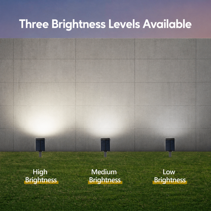 HIBOITEC Projecteurs Solaires Extérieurs 59 LED 3 Modes d'Éclairage Lampes Paysagères à Énergie Solaire Spots Étanche Luminosité Réglable Du Crépuscule à l'Aube pour Jardin Cour Arbres Blanc Froid