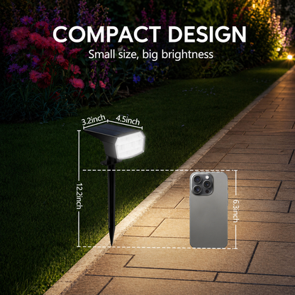 HIBOITEC Projecteurs Solaires Extérieurs 59 LED 3 Modes d'Éclairage Lampes Paysagères à Énergie Solaire Spots Étanche Luminosité Réglable Du Crépuscule à l'Aube pour Jardin Cour Arbres Blanc Froid