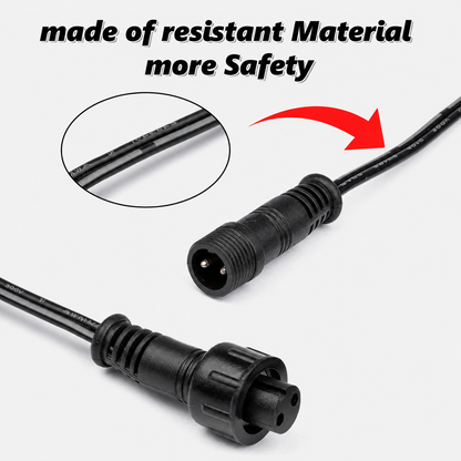 2-Pin Extension Cable for Deck Lights, 3.28FT IP67 Waterproof