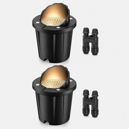 HIBOITEC Low Voltage Landscape Lights, 12W LED Outdoor In-Ground Lights 1200LM Waterproof IP67 Landscape Lighting, Anti-Glare Die-Cast Aluminum Garden Lights for Pathway Tree Yard