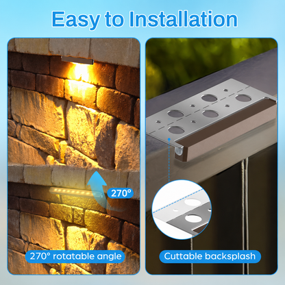 Lot de 8 lumières LED Hardscape de 7 pouces, lumières de pavé pour murs de soutènement, étanches IP68, éclairage paysager basse tension 12-36V AC/DC, lumières d'escalier extérieures, blanc chaud 2700K, durée de vie de 40 000 heures