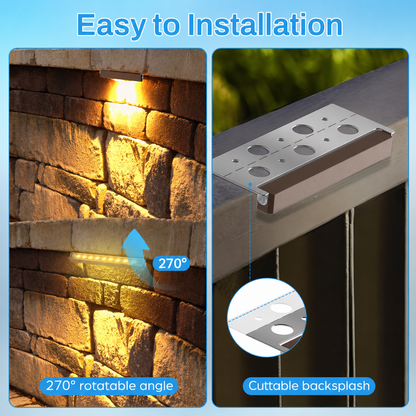 Éclairage de paysage à LED de 7 pouces, lot de 1, lumières de pavé pour murs de soutènement, étanches IP68, basse tension 12-36V AC/DC, éclairage de marches extérieures, blanc chaud 2700K, durée de vie de 40 000 heures