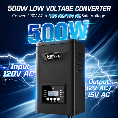 500W Low Voltage Landscape Transformer with Timer & Photocell