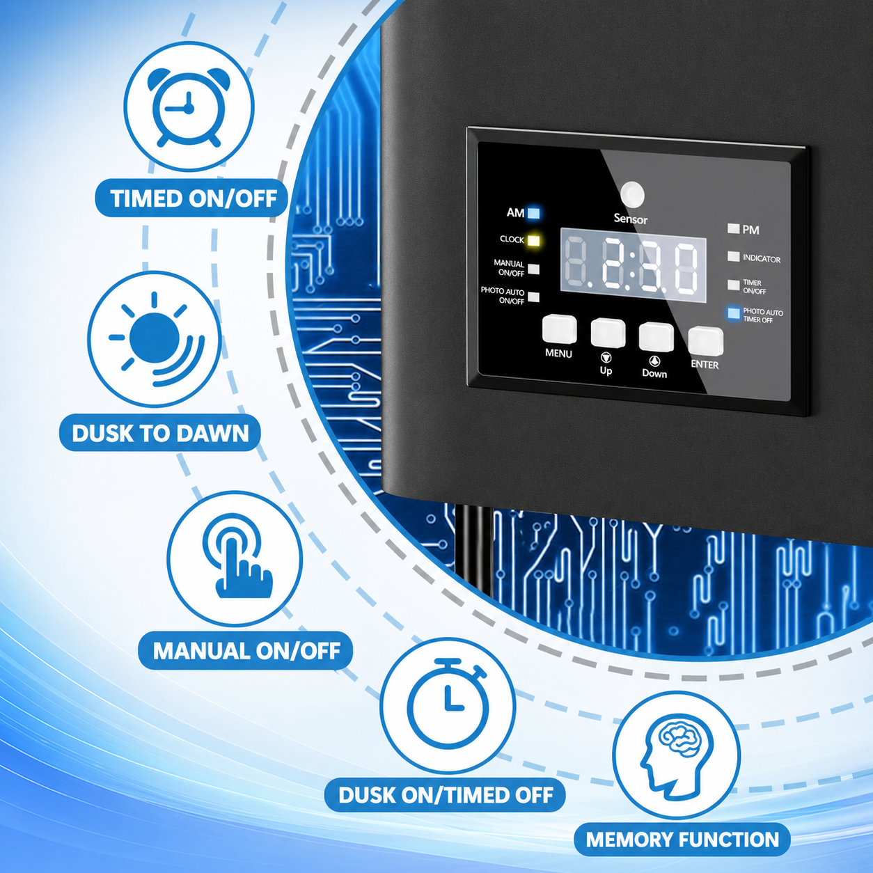 500W Low Voltage Landscape Transformer with Timer & Photocell