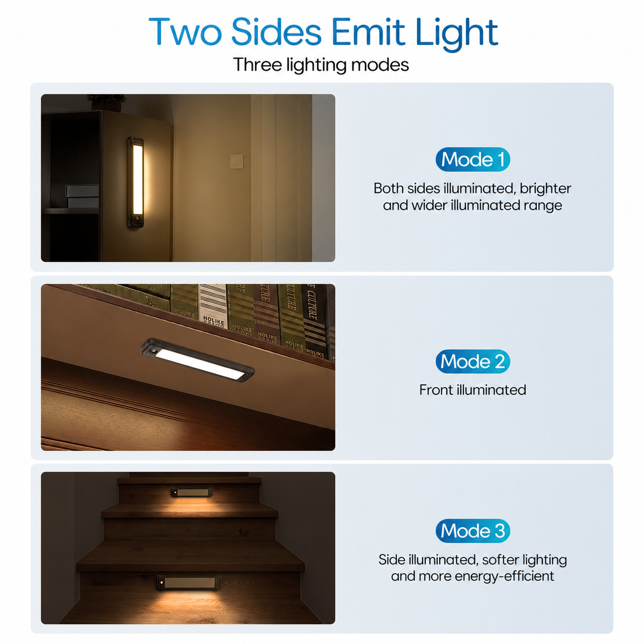 HIBOITEC Under Cabinet Lighting Wireless, 56 LED Closet Lights Motion Sensored Adjustable Brightness Magnetic 3 Color Temps Rechargeable for Kitchen Indoor Shelf Bedroom Pantry