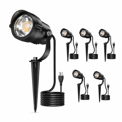 12W Plug-in LED Landscape Spotlights, IP65 Waterproof, 2 Pack