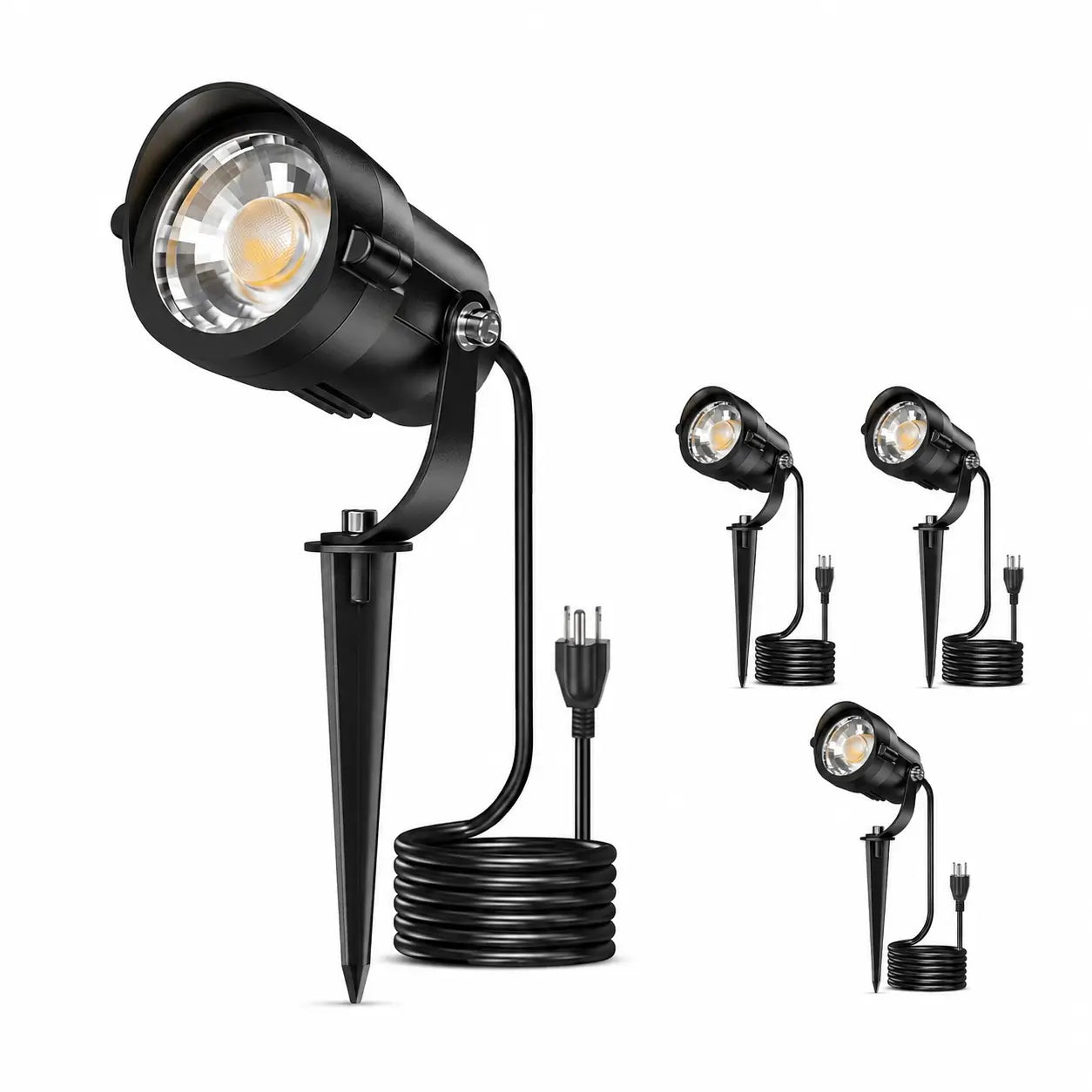12W Plug-in LED Landscape Spotlights, IP65 Waterproof, 2 Pack