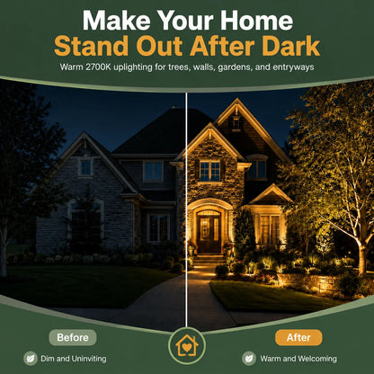 12V Low Voltage Brass LED Landscape Spotlight 5W 2700K Garden Uplight