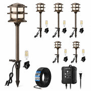 Low Voltage Pathway Lighting Kit with Replaceable G4 Bulbs