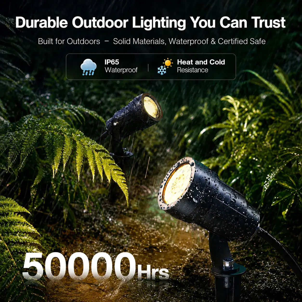 5W Low Voltage Landscape Spotlights, 2900K Warm White