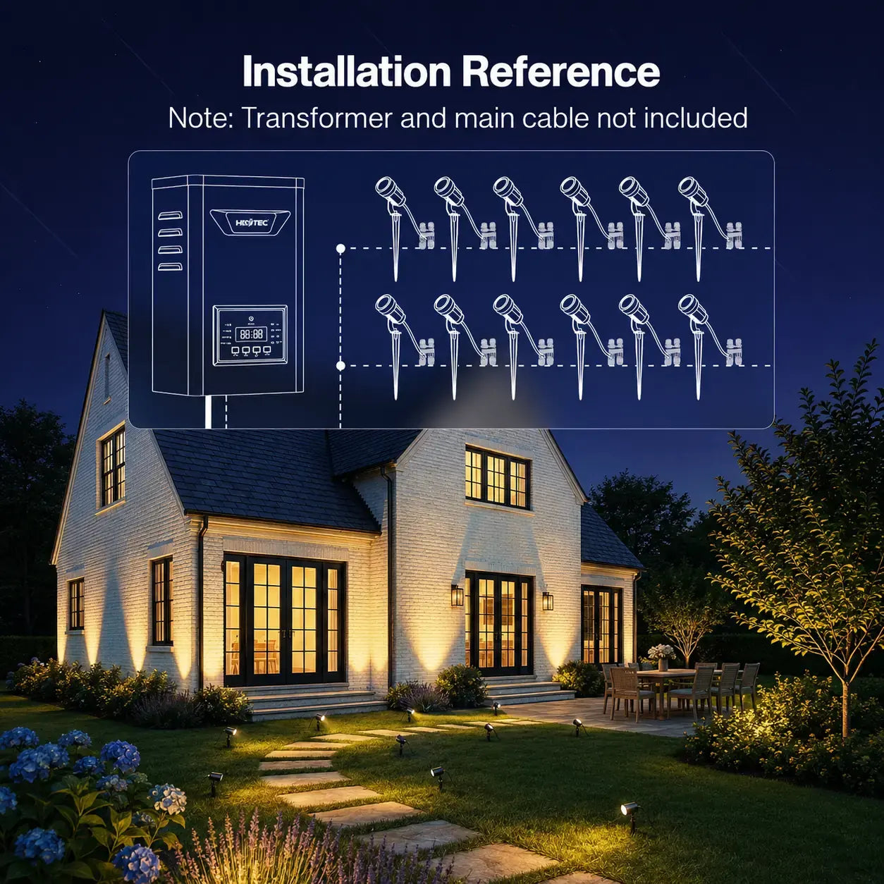 5W Low Voltage Landscape Spotlights, 2900K Warm White