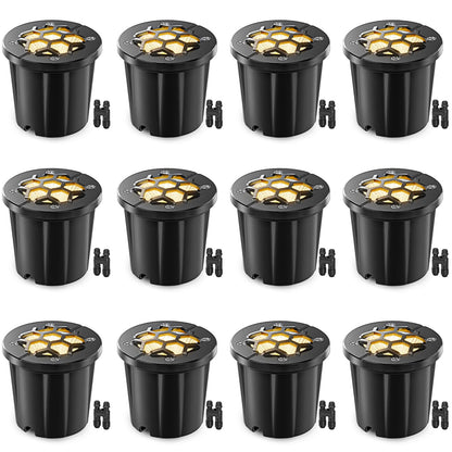 HIBOITEC Éclairage Paysager Basse Tension 12W, Projecteurs LED Extérieurs Encastrés 1200LM Ultra Lumineux Étanche IP67, 12-24V AC/DC Éclairage Paysager pour Jardin et Arbres