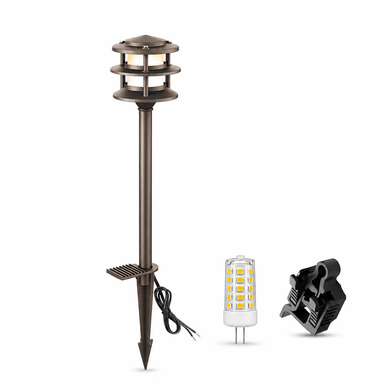 Low Voltage Pathway Light with Replaceable G4 LED Bulb