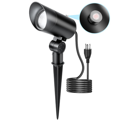 HIBOITEC 30W Spot Lights Outdoor Dusk to Dawn 120V Plug in Flag Pole Light 3000LM 5000K LED Waterproof Landscape Spotlight for Yard Garden Tree Statue, 5.9 FT Cord with Plug