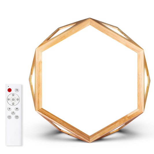 HIBOITEC Light Therapy Lamp 10000 Lux UV-Free Therapy Light Sunlight Lamp 3 Color Temperature 5 Adjustable Brightness Levels Timer Memory Function Wooden Frame