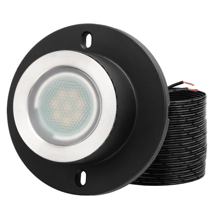 HIBOITEC Teichstrahler 3W LED IP68 Wasserdicht Unterwasserleuchten mit UL-Kabel Warmweiß 2700K Niedervolt-Landschaftsbeleuchtung für Garten, Springbrunnen, Pool, kompatibel mit 12-24V AC/DC Farbe: Warm
