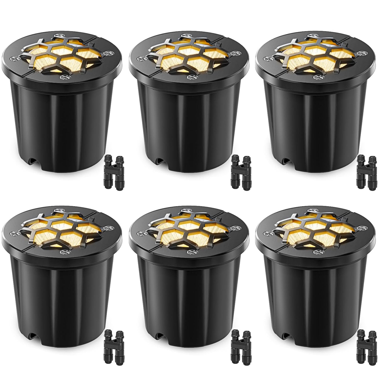 HIBOITEC Low Voltage Landscape Lights 12W, LED Outdoor In-Ground Lights 1200LM Ultra Bright Waterproof IP67 Pathway Lights, 12-24V AC/DC Landscape Lighting for Yard Garden Tree Uplighting