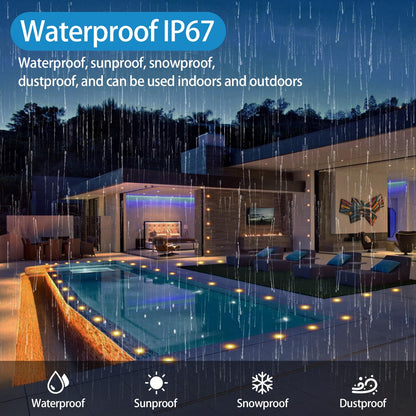 HIBOITEC Recessed LED Deck Light Kits with Remote Control φ42mm, Deck Lighting IP67 Waterproof, 12V Low Voltage In Ground Outdoor LED Landscape Lighting for Yard, Garden, Patio, Stair