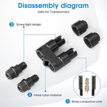 Connecteurs de fils HIBOITEC pour projecteurs/bornes lumineuses/spots encastrables/marchepieds de bureau basse tension extérieurs, connecteurs d'éclairage paysager étanches de calibre 12-18